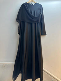 Elegant Long Satin Dress – Modest Fashion Collection | One Size Fits Most - Modestly Vogue 