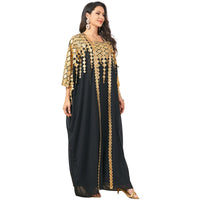 Modest Fashion Collection – Stylish & Elegant Modest Clothing for Women | Modestly Vogue Middle East Metallic Color Muslim Robe Loose Two-Piece Suit Dress - Modestly Vogue 