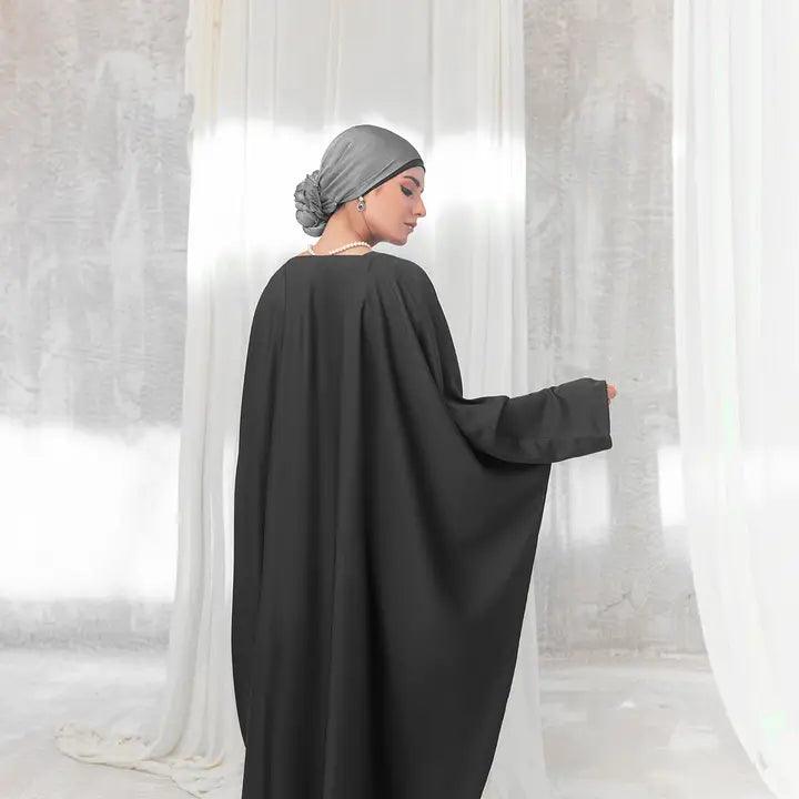 Modest Fashion Collection – Stylish & Elegant Modest Clothing for Women | Modestly Vogue Minimal Black Kaftan Dress - Modestly Vogue 