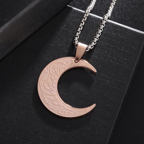 Muslim Quran Allah Ayatul Kursi Stainless Steel Islam Pendant Necklace - Modestly Vogue 