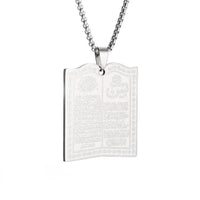 Muslim Quran Allah Ayatul Kursi Stainless Steel Islam Pendant Necklace - Modestly Vogue 