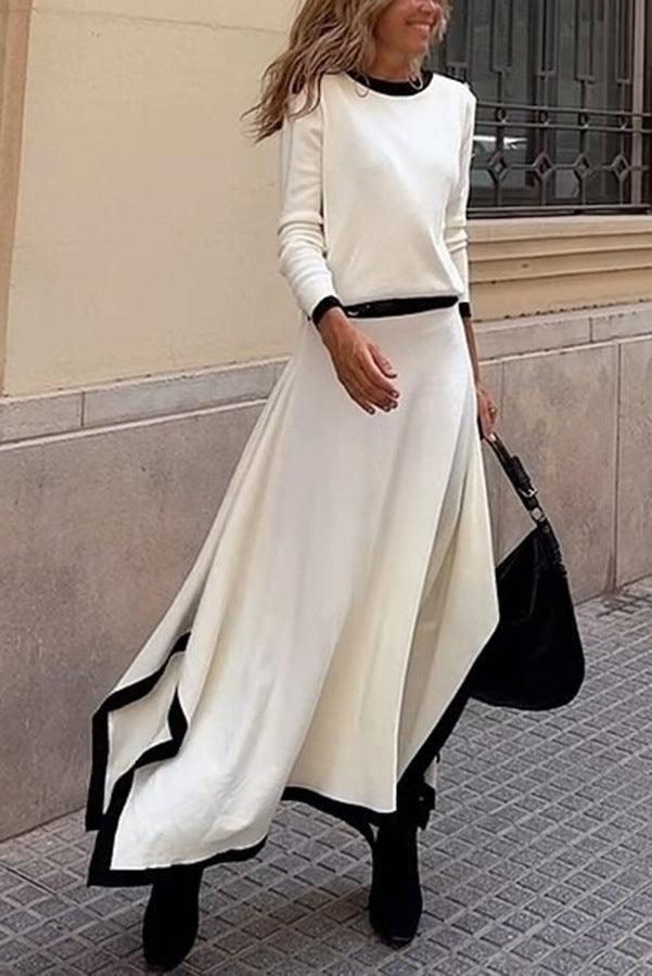 New Arrivals – Fresh, Fashion for Women | Spring Autumn Long Sleeve Irregular Asymmetric Solid Skirt Two Piece Set - Modestly Vogue 