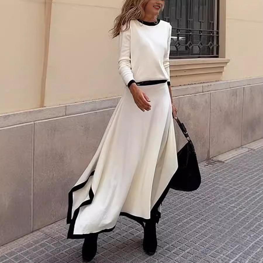 New Arrivals – Fresh, Fashion for Women | Spring Autumn Long Sleeve Irregular Asymmetric Solid Skirt Two Piece Set - Modestly Vogue 