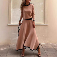 New Arrivals – Fresh, Fashion for Women | Spring Autumn Long Sleeve Irregular Asymmetric Solid Skirt Two Piece Set - Modestly Vogue 