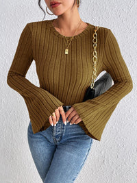 Honey Flare Sleeve T-Shirt – Round Neck Top Women - Modestly Vogue 