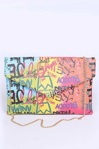 – , Fashion for Women | Modestly Vogue Versatile Handbag | Stylish & Functional Graffiti Mix Color Iconic Envelope Clutch Bag - Modestly Vogue 