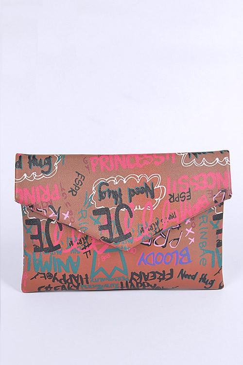 – , Fashion for Women | Modestly Vogue Versatile Handbag | Stylish & Functional Graffiti Mix Color Iconic Envelope Clutch Bag - Modestly Vogue 