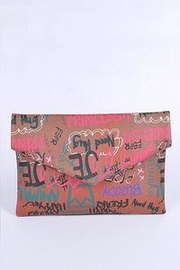 – , Fashion for Women | Modestly Vogue Versatile Handbag | Stylish & Functional Graffiti Mix Color Iconic Envelope Clutch Bag - Modestly Vogue 