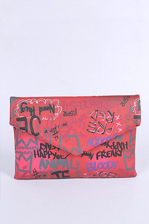 – , Fashion for Women | Modestly Vogue Versatile Handbag | Stylish & Functional Graffiti Mix Color Iconic Envelope Clutch Bag - Modestly Vogue 