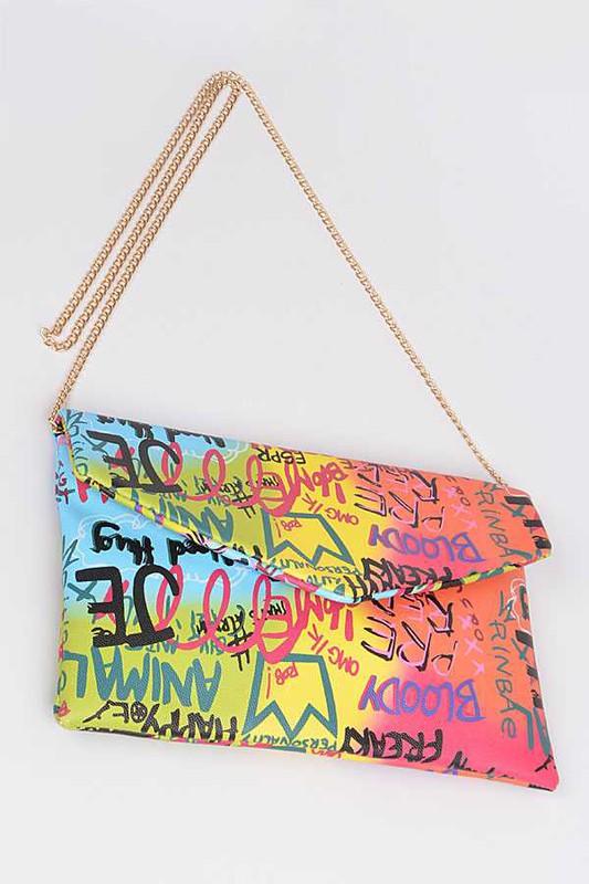 – , Fashion for Women | Modestly Vogue Versatile Handbag | Stylish & Functional Graffiti Mix Color Iconic Envelope Clutch Bag - Modestly Vogue 