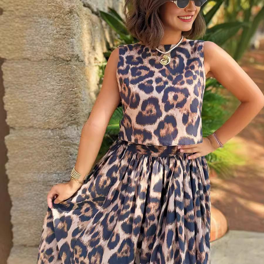 New Arrivals – Fresh, Trendy Fashion for Women | Modestly Vogue Women Casual Leopard Print Top Skirt Two Piece Sets - Modestly Vogue 