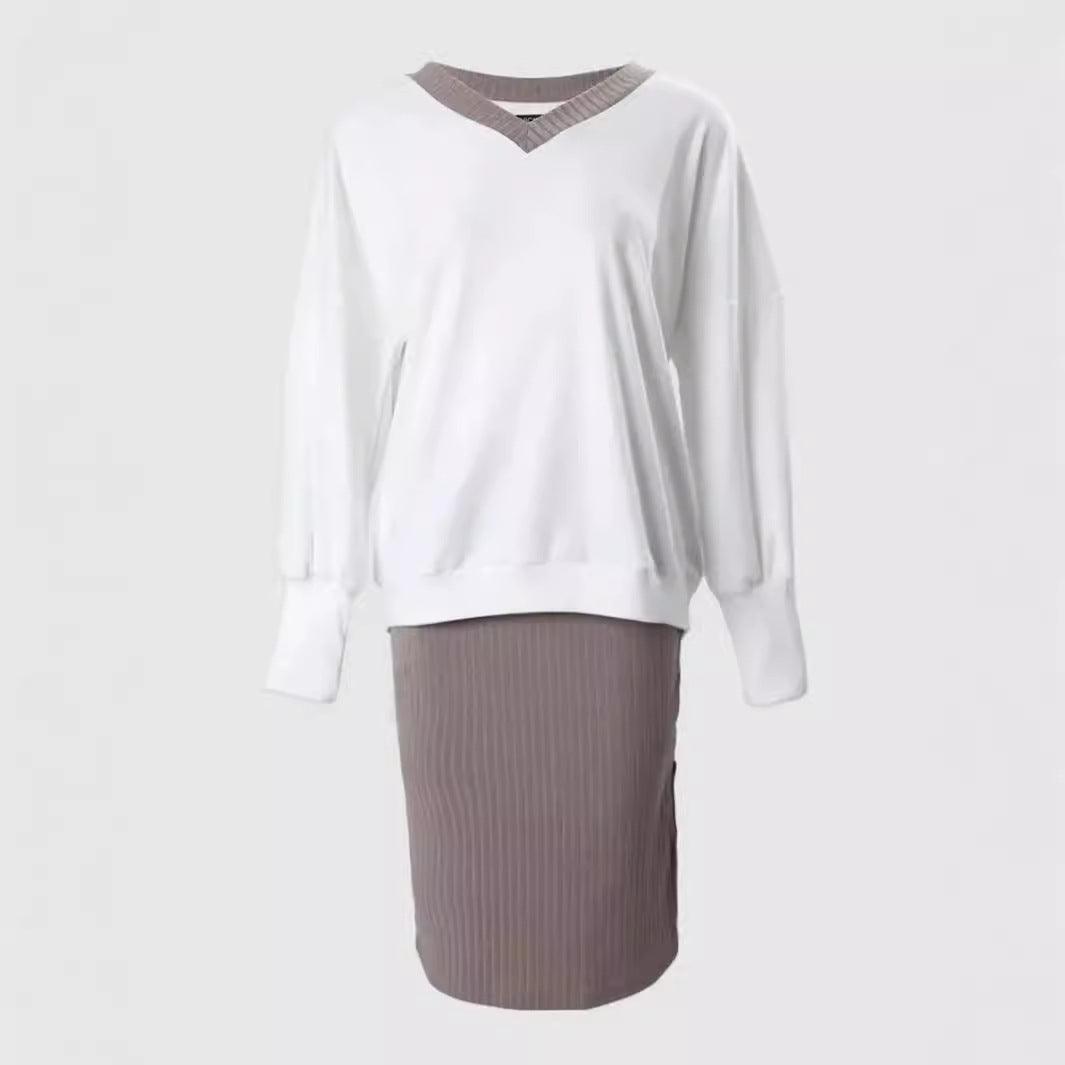 New Arrivals – Fresh, Trendy Fashion for Women | Modestly Vogue Women Wear Outing Casual Loose V neck Sweatshirt Tight Skirt Long Sleeved Top Two Piece Set - Modestly Vogue 