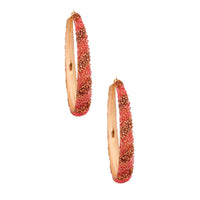 Stunning Earrings for Women – Elegant & Luxury Earrings Collection | Modestly Vogue Pink Stripe Crusted Hoops - Modestly Vogue 