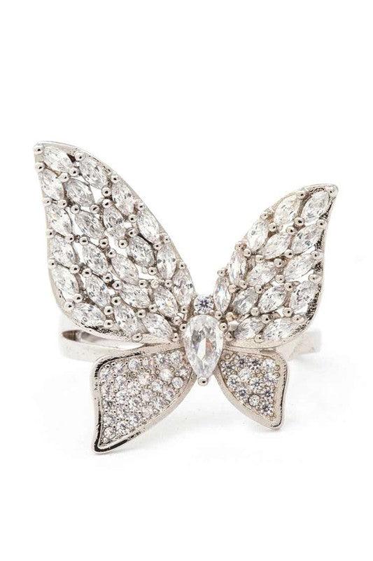 Rings & Things – Stylish Jewelry & Accessories for Every Occasion | Modestly Vogue Cubic Zirconia Iconic Butterfly Ring - Modestly Vogue 