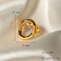 Rings & Things – Stylish Jewelry & Accessories for Every Occasion | Modestly Vogue Jewelry Casual Classic Style Solid Color 304 Stainless Steel 18K Gold Plated Hollow Out Rings - Modestly Vogue 