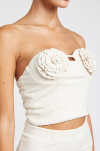 ROSETTE BUSTIER TOP - Modestly Vogue 