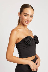 ROSETTE BUSTIER TOP - Modestly Vogue 