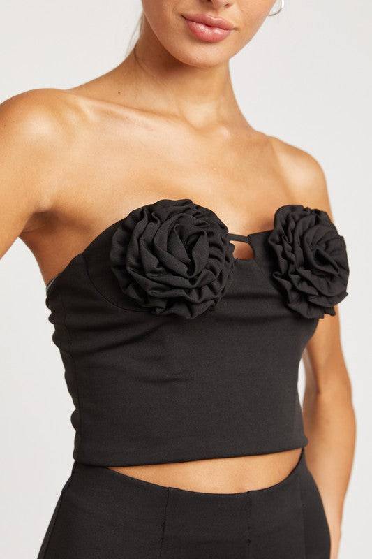 ROSETTE BUSTIER TOP - Modestly Vogue 