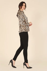 Satin leopard blouse - Modestly Vogue 