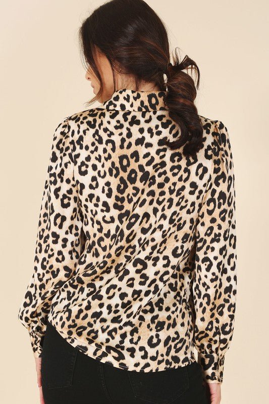 Satin leopard blouse - Modestly Vogue 