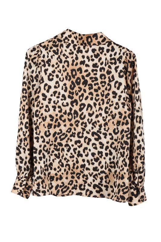 Satin leopard blouse - Modestly Vogue 