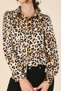 Satin leopard blouse - Modestly Vogue 