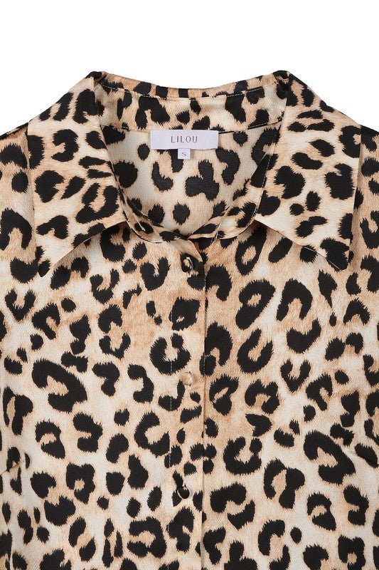 Satin leopard blouse - Modestly Vogue 