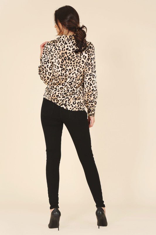 Satin leopard blouse - Modestly Vogue 