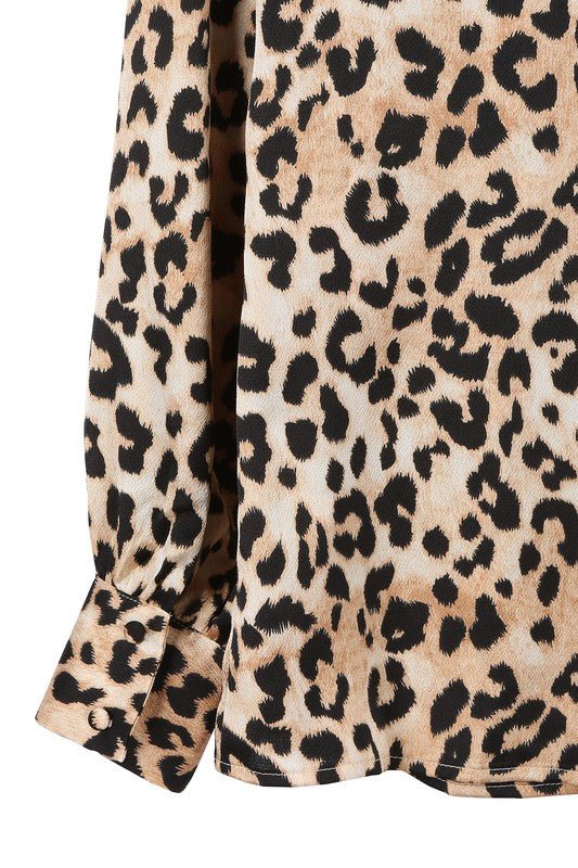 Satin leopard blouse - Modestly Vogue 