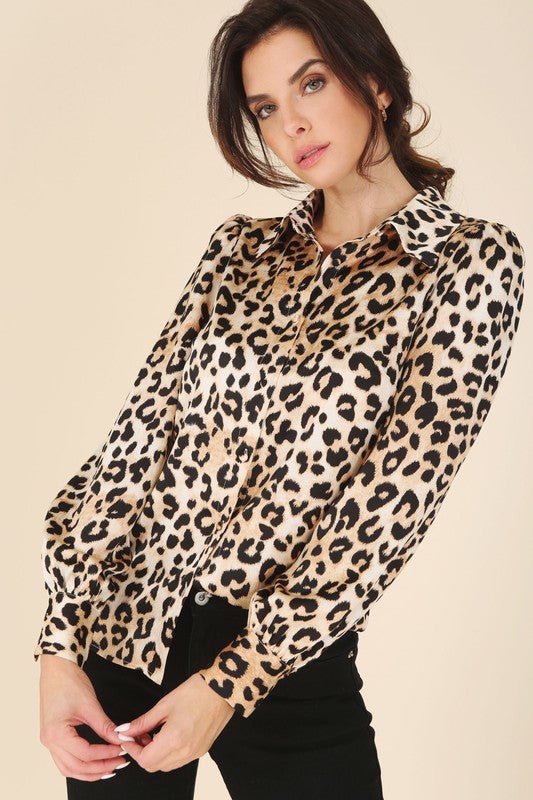 Satin leopard blouse - Modestly Vogue 