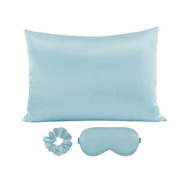 Satin Pillowcase Sleep Mask Scrunchie Gift Set - Modestly Vogue 