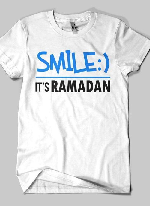 SMILE IT'S RAMADAN Islamic Half Sleeves T-shirt - Comfortable & Joyful Ramadan Wear - Modestly Vogue 