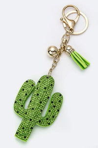 Boho Chic Soft Crystal Cactus Key Charm - Modestly Vogue 