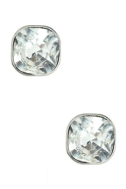 – | Crystal Square Stud - Modestly Vogue 