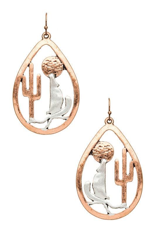 Boho Chic Stunning Earrings – Luxury Earrings Collection | Dessert Theme Cactus Cutout Iconic Earrings - Modestly Vogue 