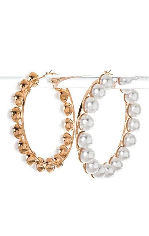 Stunning Earrings for Women – Elegant & Luxury Earrings Collection | Modestly Vogue Iconic Pearl Accent Hoop Earrings - Modestly Vogue 