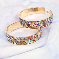 Stunning Earrings for Women – Elegant & Luxury Earrings Collection | Modestly Vogue Multi Color Wide Metal Hoops - Modestly Vogue 