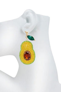 – | Rhinestone Avocado Stud Earring - Modestly Vogue 