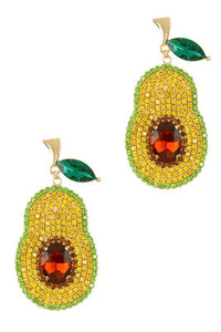 – | Rhinestone Avocado Stud Earring - Modestly Vogue 