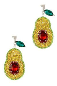 – | Rhinestone Avocado Stud Earring - Modestly Vogue 