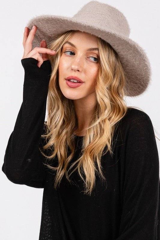 Stylish Beanie & Fedora & Baseball Cap Hats – Warm, Trendy Hats for Every Season | Modestly Vogue Fuzzy Winter Fedora Hat - Modestly Vogue 