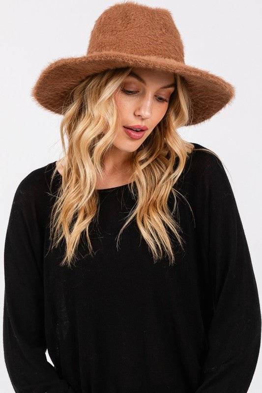 Stylish Beanie & Fedora & Baseball Cap Hats – Warm, Trendy Hats for Every Season | Modestly Vogue Fuzzy Winter Fedora Hat - Modestly Vogue 