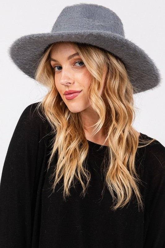 Stylish Beanie & Fedora & Baseball Cap Hats – Warm, Trendy Hats for Every Season | Modestly Vogue Fuzzy Winter Fedora Hat - Modestly Vogue 