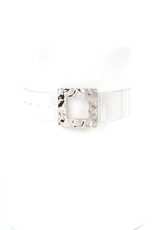 Stylish Belts for Women – Trendy, Chic & Fashionable Belts Collection | Modestly Vogue Clear Transparent Belt with Square Buckle – Trendy Accessory for Women - Modestly Vogue 