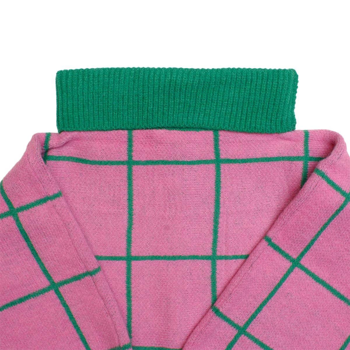 Cardigans Kimonos Women – | Plaid Knit Pink Green Poncho - Modestly Vogue 