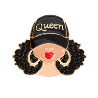 Stylish Clothing Accessories for Every Look – Trendy & Chic Accessories for Women | Modestly Vogue Brooch Black Gold Afro Queen Pin for Women - Modestly Vogue 