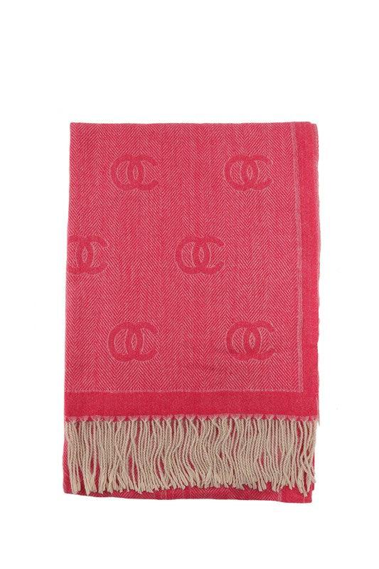 Stylish Clothing Accessories for Every Look – Trendy & Chic Accessories for Women | Modestly Vogue Double C Pattern Scarf with Fringe - Modestly Vogue 