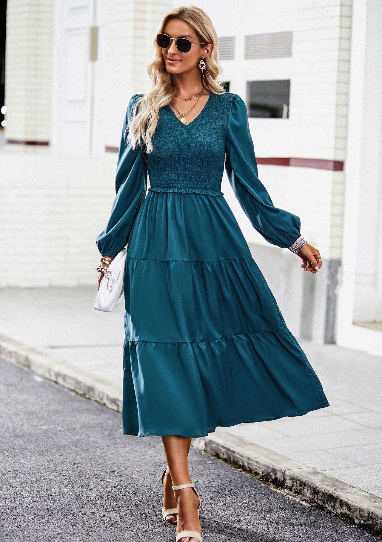 Stylish Dresses for Women – Trendy & Timeless Styles for Every Occasion | Modestly Vogue Solid Color Dress Women Autumn Winter Elegant Dress - Modestly Vogue 