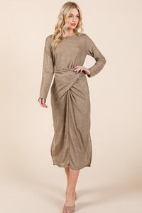 Dresses Women – Timeless Styles Every Occasion | Modestly Vogue Waist Wrap Dress w Side Pockets-LUREX - Modestly Vogue 