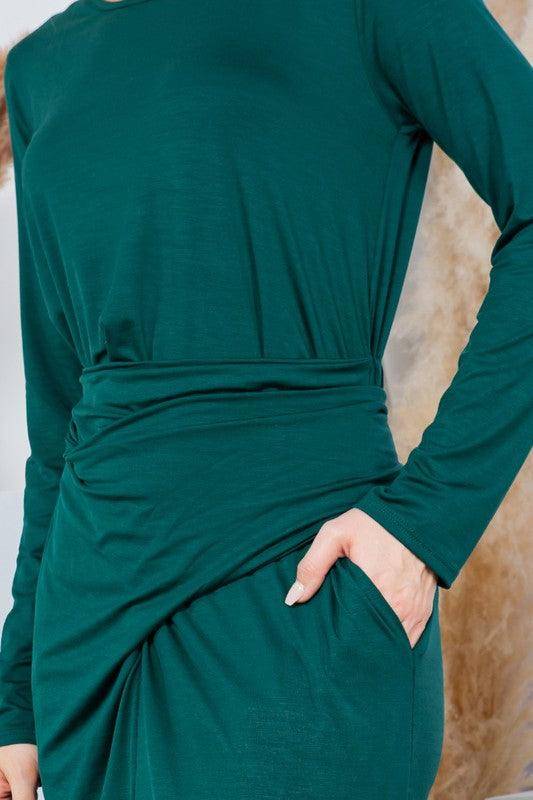 Dresses Women – Timeless Styles Every Occasion | Modestly Vogue Waist Wrap Dress-with Pockets-SOLID - Modestly Vogue 